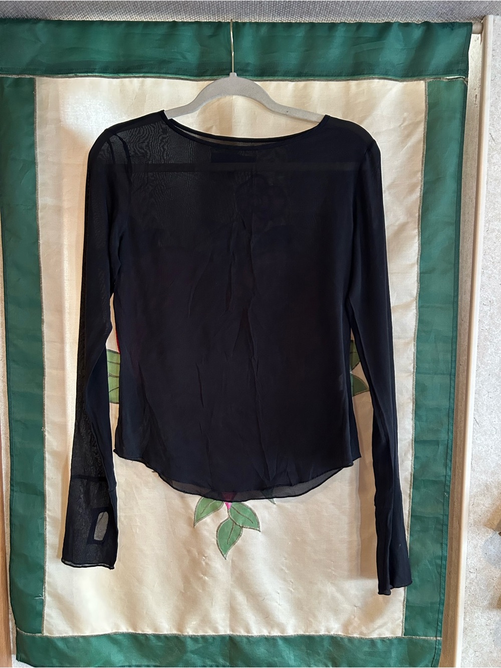 rag & bone Sheer Long-Sleeve Black Tee